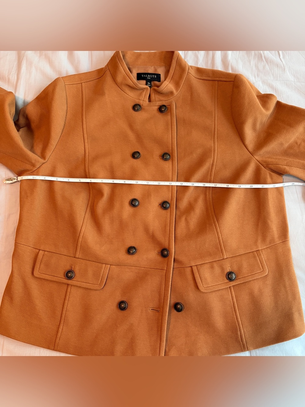 NWT Talbots Twill Knit Band Jacket Caramel Tan Color 16W - Picture 10 of 14